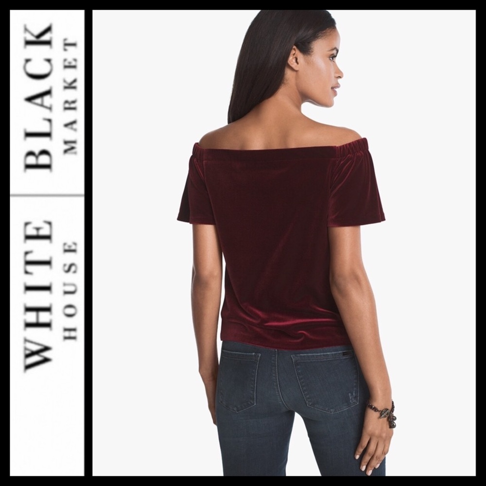 WHBM Off-Shoulder Velvet Top - Picture 3 of 7